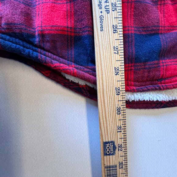 Boston Traders Hooded Flannel Shacket XL Buffalo Plaid Sherpa Lined Pockets - Picture 8 of 11